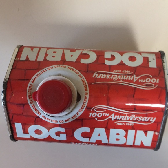 Vintage Log Cabin Syrup Metal Can - Picture 5 of 5